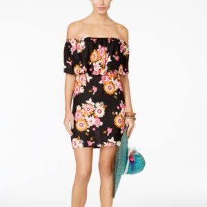 Raviya Floral-print Off the Shoulder Cover-Up